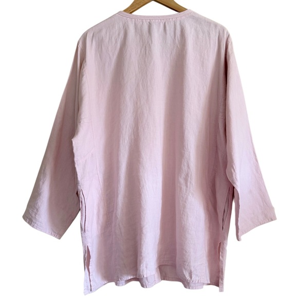 EILEEN FISHER 100% Linen Boho Lagenlook Minimalist Relaxed-Fit Blouse Sz XL/1X - Picture 6 of 9